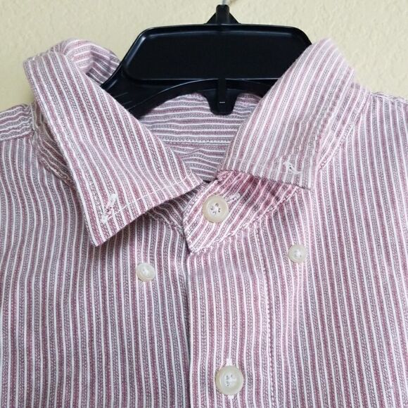 Eddie Bauer Red Striped Button Down Shirt - Picture 4 of 8